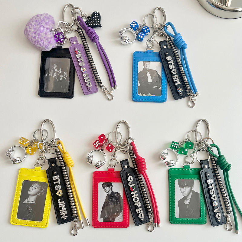 Bts (Bts) Fan Support Color Letter Bag Charm Idol Photocard Holder Original Keychain Pendant