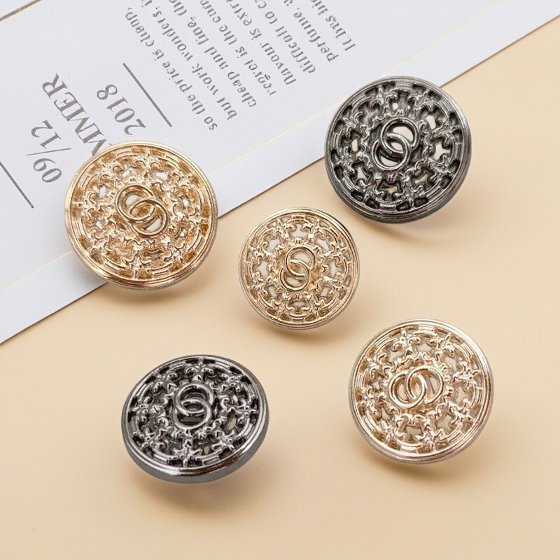 Metal Versatile Buttons, Vintage Tweed Jackets, Wool Coats, Sweaters, Trench Coats, Suits, Hollow-Out Pattern Accessories