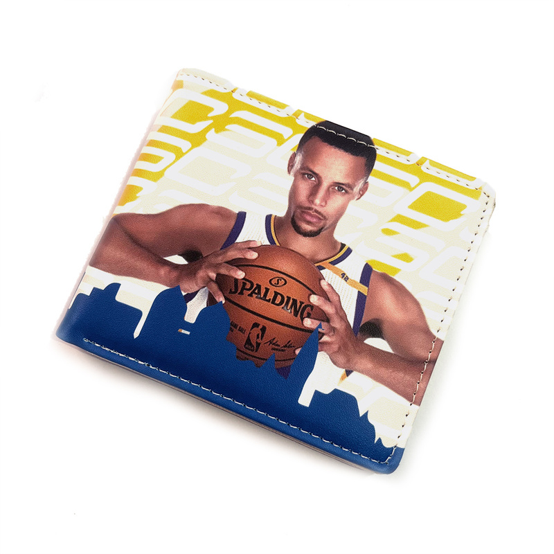 Basketball Star Men's Short Wallet James Kobe Curry Durant Color-Printed Wallet Coin Card Holder Wallet