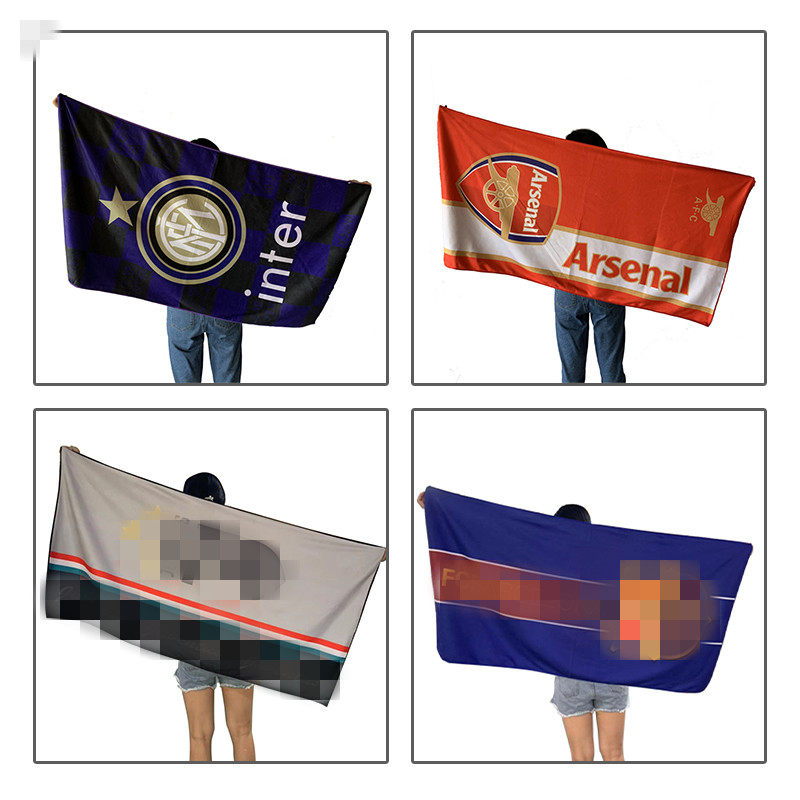 Football club big bath towel Barcelona Real Madrid Italy Juventus Paris fans supplies beach towel sweat-absorbing towel
