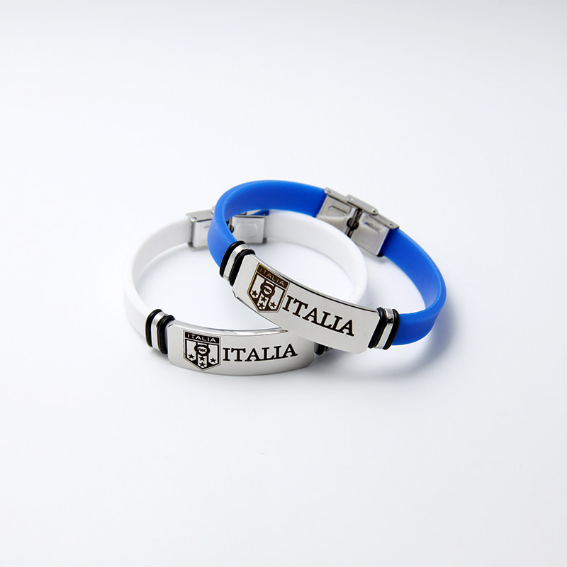 Football supplies fans souvenirs Germany Brazil Argentina France Spain men's and women's sports steel bracelet bracelet