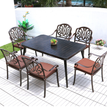 Outdoor cast aluminum table and chairs Combined waterproof sunscreen Home European-style Villa Courtyard Garden Open outdoor casual table and chairs