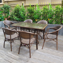 Outdoor table and chairs combination minimalist casual rattan chair tea table Tea Table Patio Courtyard balcony Café Outdoor Pendulum Table and chairs