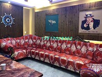 KTV sofa combination European home fabric leather high-end bar barn Hall corner card seat special combination Beijing