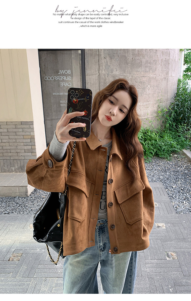 LISCH ブラウン スエードジャケット Matte Croc Faux Leather Jacket - Brown | Fashion Nova