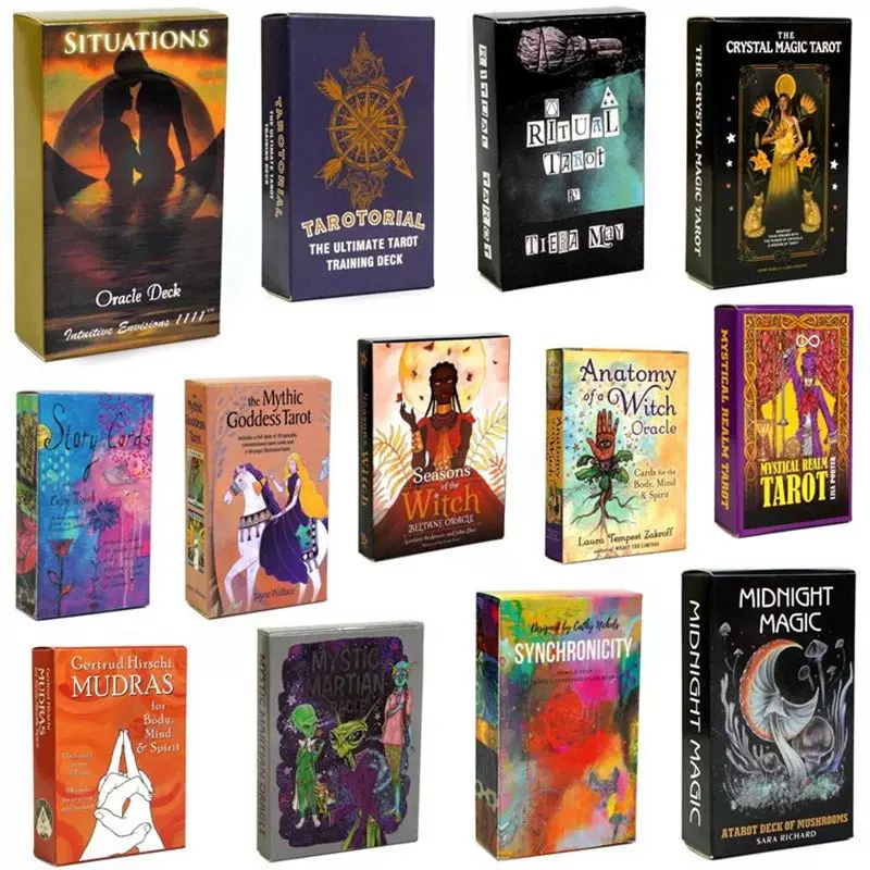 All English tarot cards with guide boy