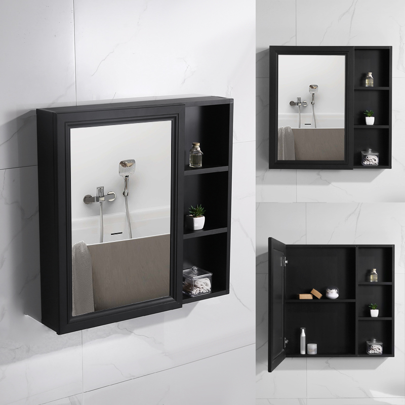 Storage integrated toilet mirror cabinet bathroom wall hanging shelf mirror box toilet toilet wash face dressing mirror