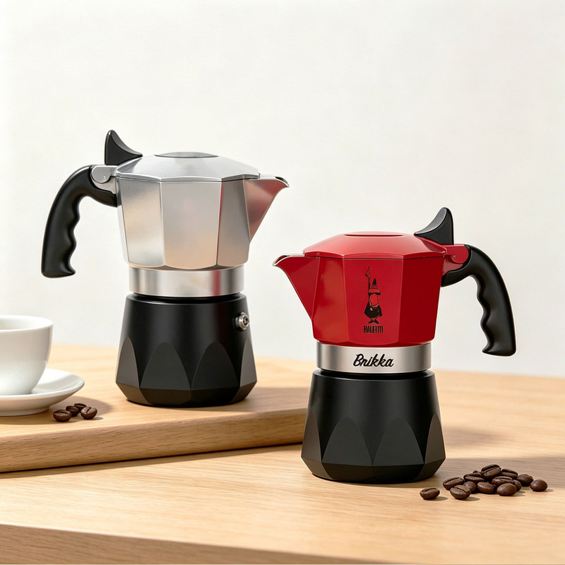 Brikka Double-Valve Moka Pot Home Espresso Coffee Maker Outdoor Portable Coffee Extraction Device