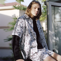 Dark Islands Subreef Short Sleeve Flower Shirt Vintage Men And Women Black Beauty Tide Day Tide Street Skate Easy Comfort