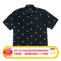 subreef baijin smiling face male and female short sleeve shirt dark islands vintage American street flowers shirt loose and comfortable