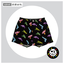 subreef dark island F2CE water gun aro pants cotton couple boxer underwear men and women home shorts black pajamas