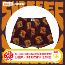 Subreef Dark Islands Hamburger Arro Pants Pure Cotton Couple Four-corner Underpants Men and women Home shorts Damp Cartoon Sleeping Pants