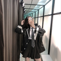 (clearance)suit 2021 new female little man college style three-piece two-piece set spring and autumn skirt female
