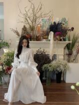 Han Milai Lian Dress Dress 2022 New Spring White Collection Waist Temperament Name Yuanfeng Bubble Sleeve Skirt Texture Advanced Sensation