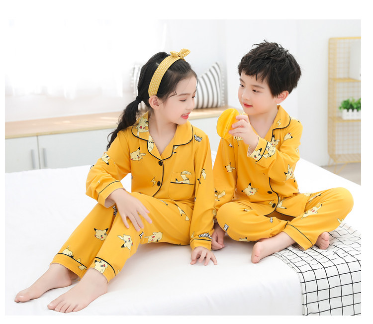 儿童睡衣春秋季薄款牛奶丝长袖卡通女孩小孩男童女童家居服套装详情29