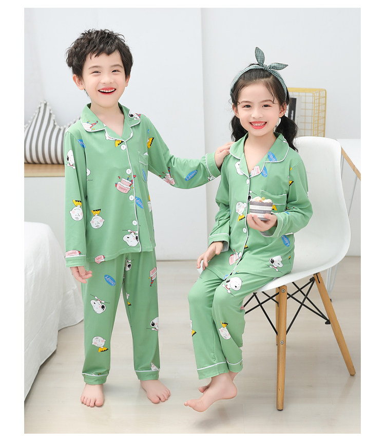 儿童睡衣春秋季薄款牛奶丝长袖卡通女孩小孩男童女童家居服套装详情47