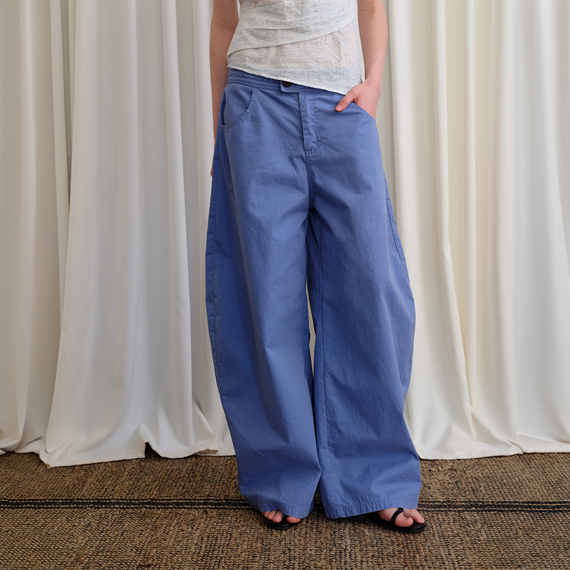Lentoile Low-Waisted Washed Blue Retro Lazy Straight-Leg Casual Pants 2026 New Wide-Leg Pants for Women