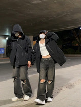 Black national tide jacket female ins2022 spring and autumn new loose oversize couple functional windproof jacket