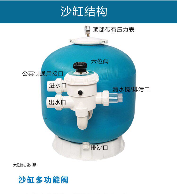 Swimming Pool Water Purification Equipment Fiberglass Water Park Water Filter Stainless Steel water purifier Easy to install maintenance