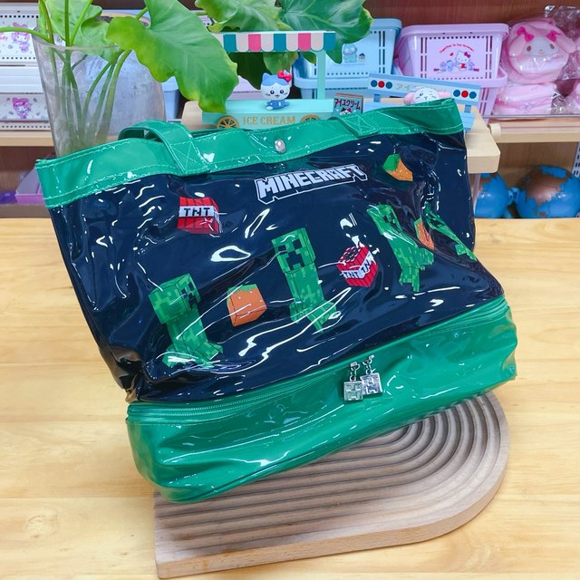 pvc minecraft waterproof beach bag ຖົງເກັບຮັກສາອຸປະກອນຫ້ອງນ້ໍາສາມາດ shouldered ຫຼື Portable ມີຄວາມສາມາດຂະຫນາດໃຫຍ່