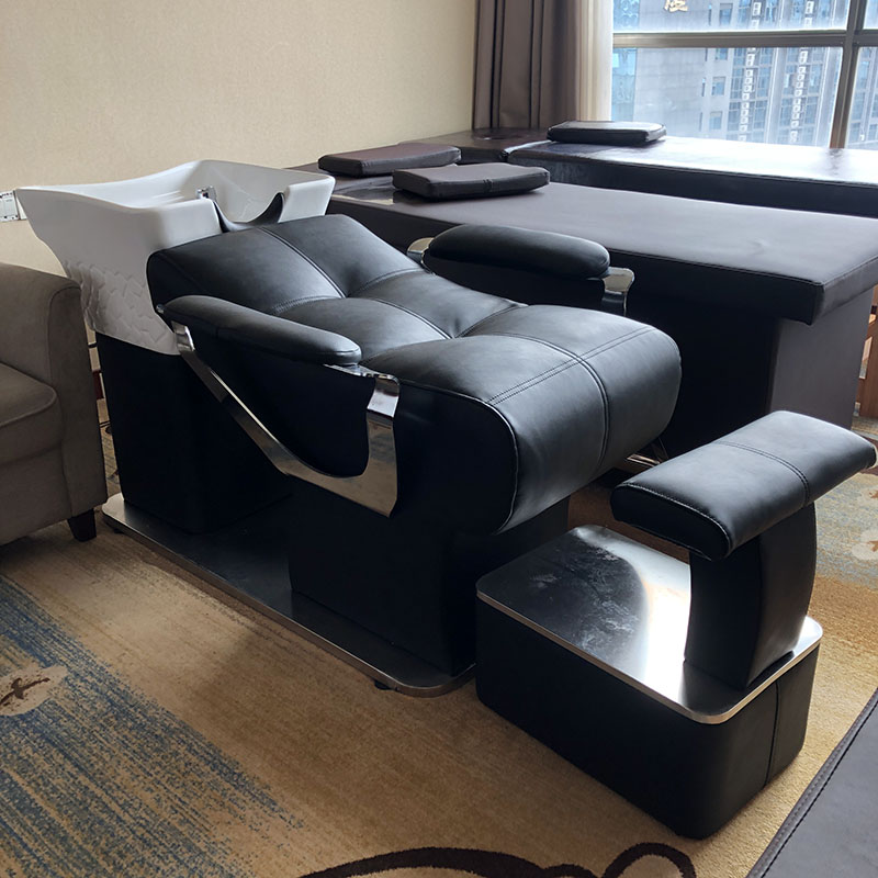 Hairdresser Red Half-Light Hair Wash Bed Light Luxury Stainless Steel Bed Bed & Breakfast Special Hairway Hairway Bed