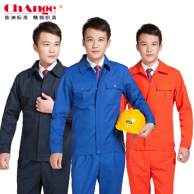 Spring and Autumn Canvas thickened cotton long sleeve work clothes for men and women construction site electrical welding soft repair insurance factory customization