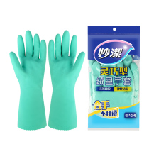 Miaojie dishwashing gloves Waterproof latex Dexterous kitchen durable laundry household gloves Rubber