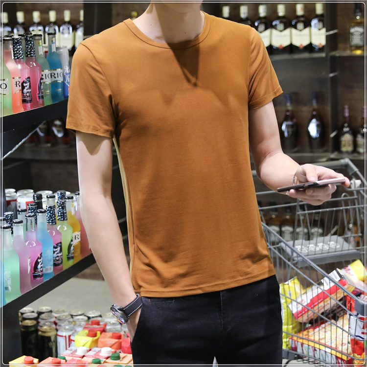 Mùa xuân và mùa thu màu rắn phương thức dài tay t-shirt nam mùa thu quần áo đáy áo diy nửa tay áo làm việc quần áo class dịch vụ tùy chỉnh bán buôn