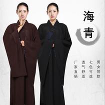 Monk clothing Haiqing layman clothing womens spring summer and autumn breathable Haiqing gown brown black monks cassock
