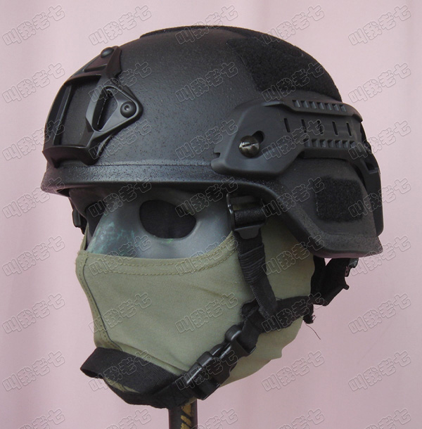 Thickened ABS Tactical Version MICH2000 Gaming Helmet (Type II Cuttlefish Dry Type II Guide Rail) Black