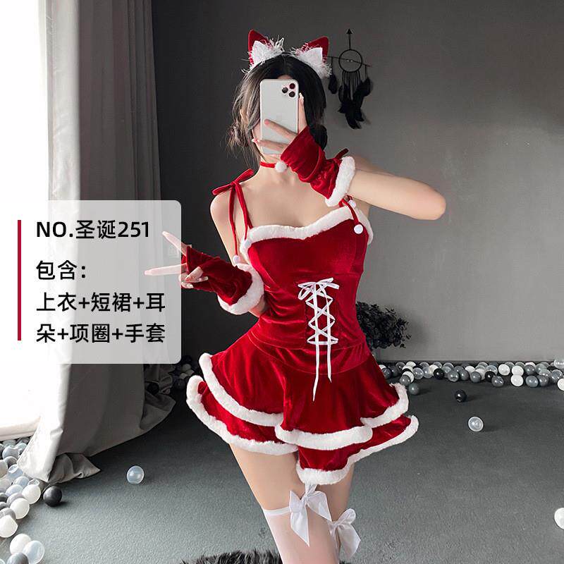 jk制服加工定制 圣诞节服装成人女小麋鹿圣诞节日派对装扮圣诞老人套装cos舞台服