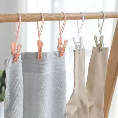 Windproof belt rope drying clothes clip Household plastic hanger windproof clothes clip Small clothespin drying clip