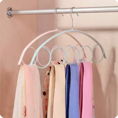 Simple Nordic 5-ring towel rack wardrobe storage rack plastic hanger silk scarf tie circle creative hanger