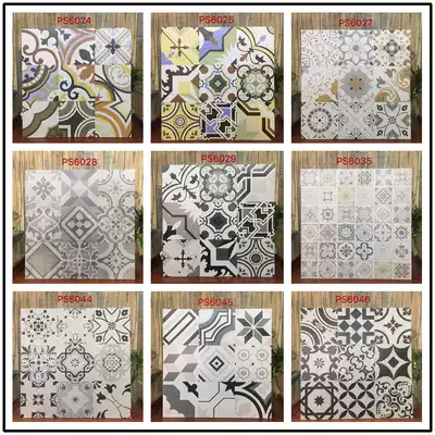 Art Brick Nordic Style Features Tile Flower Tiles 600X600 Bar Dining Room Cafe Powder Room Floor Tiles