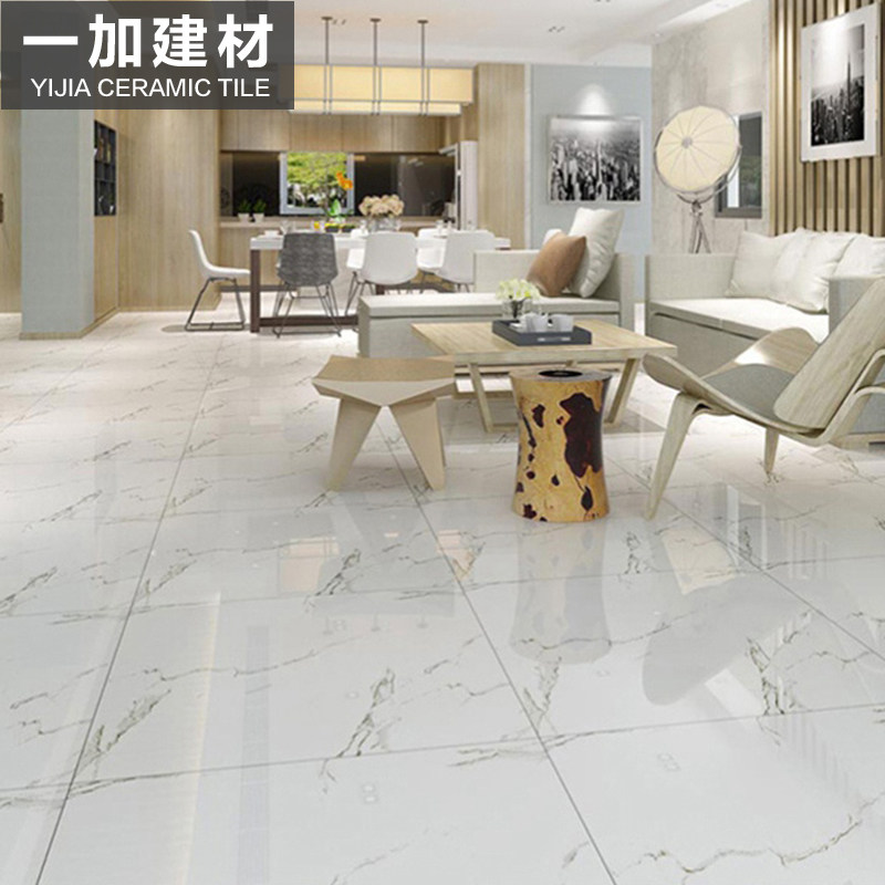 Full glazed living room tile floor tile 800x800 bedroom floor tile 600x600 snowflake white jazz white throwing glazed tile