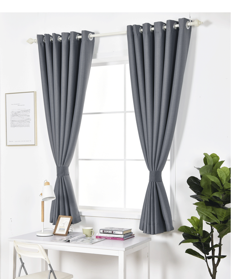Grey đã hoàn thành ít rèm cửa sổ ngắn che ngắn đoạn dày rèm cửa thuê ký túc xá phòng ngủ cửa sổ tùy chỉnh-thực hiện và đơn giản - Phụ kiện rèm cửa khung treo rèm nhựa