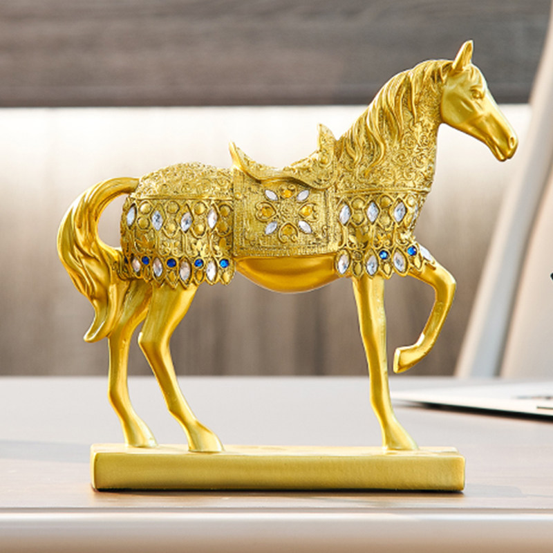 Retro TV Cabinet Wine Cabinet Horse Swing Piece Creative Living Room Genguan Book House Small Furnishing Home Decoration Craft Gift Hem Accessories