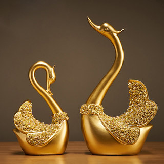 A Pair of Swan Ornaments, Light Luxury and High-End, Nordic Home Decor for Living Room, Wine Cabinet, Tv Cabinet, Partition Decoration, Wedding Gift