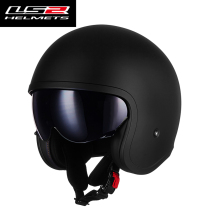 New LS2 half helmet motorcycle helmet mens and womens four seasons universal summer helmet Harley Prince endoscope electroplated retro helmet