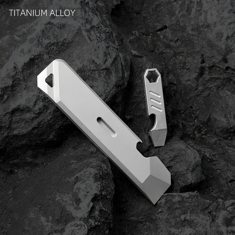 EDC multi-function small crowbar titanium alloy crowbar cool bar opener bottle opener portable outdoor utility self-defense T