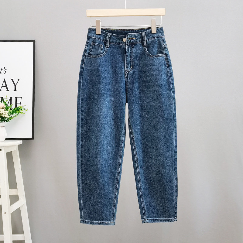 レディース 145cm プチサイズ ハーレムジーンズ、2026年春スタイル、150cm クロップドジーンズ、体型を美しく見せスリムに見せる、ゆったりとしたフィット感、ダッドジーンズ。