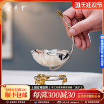 Yunyitang silver tea drain pure handmade lotus leaf tea filter Kung Fu tea accessories base ornament filter
