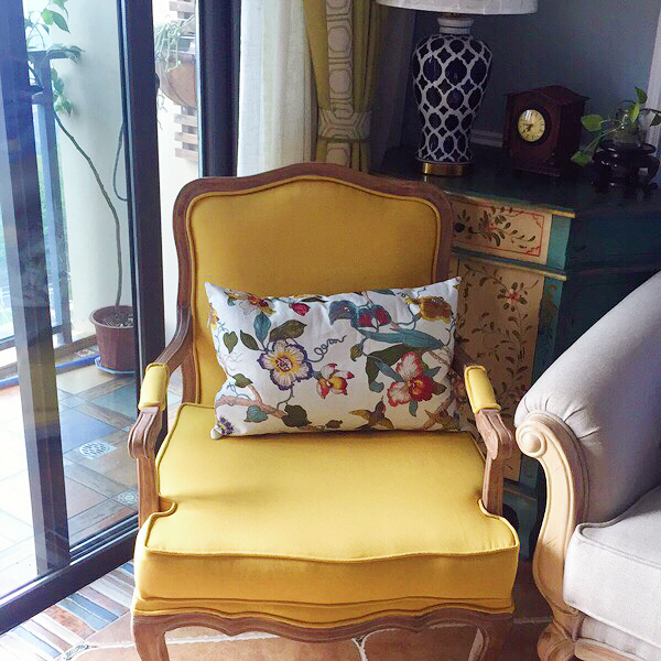 american country living room single leisure sofa european cloth bedroom study chair french hotel solid wood tiger chair