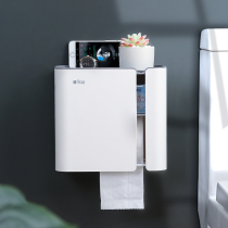 Toilet tissue box toilet waterproof multifunctional sanitary paper box Non-punching paper box rack storage toilet paper