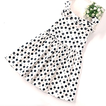 Childrens dress for girls summer clothes childrens cotton Korean version of White Wave point vest dress foreign princess skirt