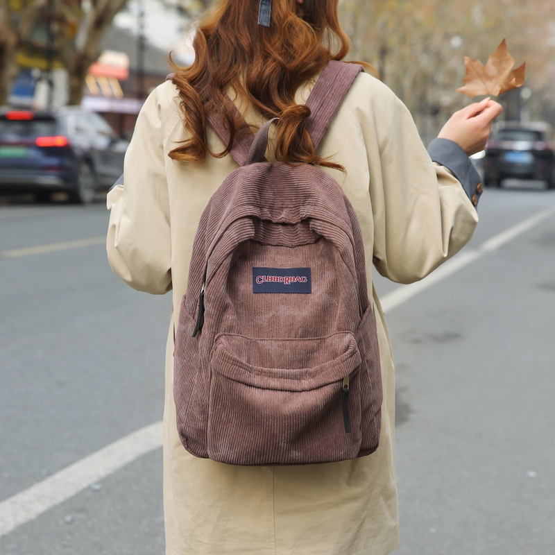 Durable Autumn and Winter Retro Corduroy Backpack for Women, Japanese Style, Large Capacity, Suitable for Commuting, Students, and School Bags for Men Durable Autumn and Winter Retro Corduroy Backpack for Women, Japanese Style, Large Capacity, Suitable for Commuting, Students, and School Bags for Men