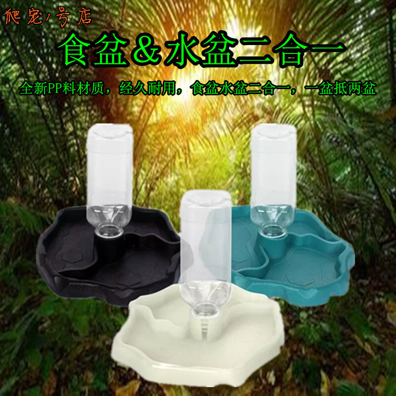 Climbing pet food basin water basin turtle lizard tortoise hedgehog automatic waterer drinking basin food basin water basin two-in-one