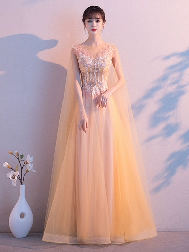 Вечернее платье, юбка, осеннее летнее платье подружки невесты, цвета шампанского, коллекция 2023, по фигуре