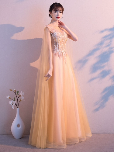 Вечернее платье, юбка, осеннее летнее платье подружки невесты, цвета шампанского, коллекция 2023, по фигуре