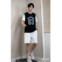 Big Xiong wears summer tide letter printed sleeveless T-shirt men loose sports basketball vest coat